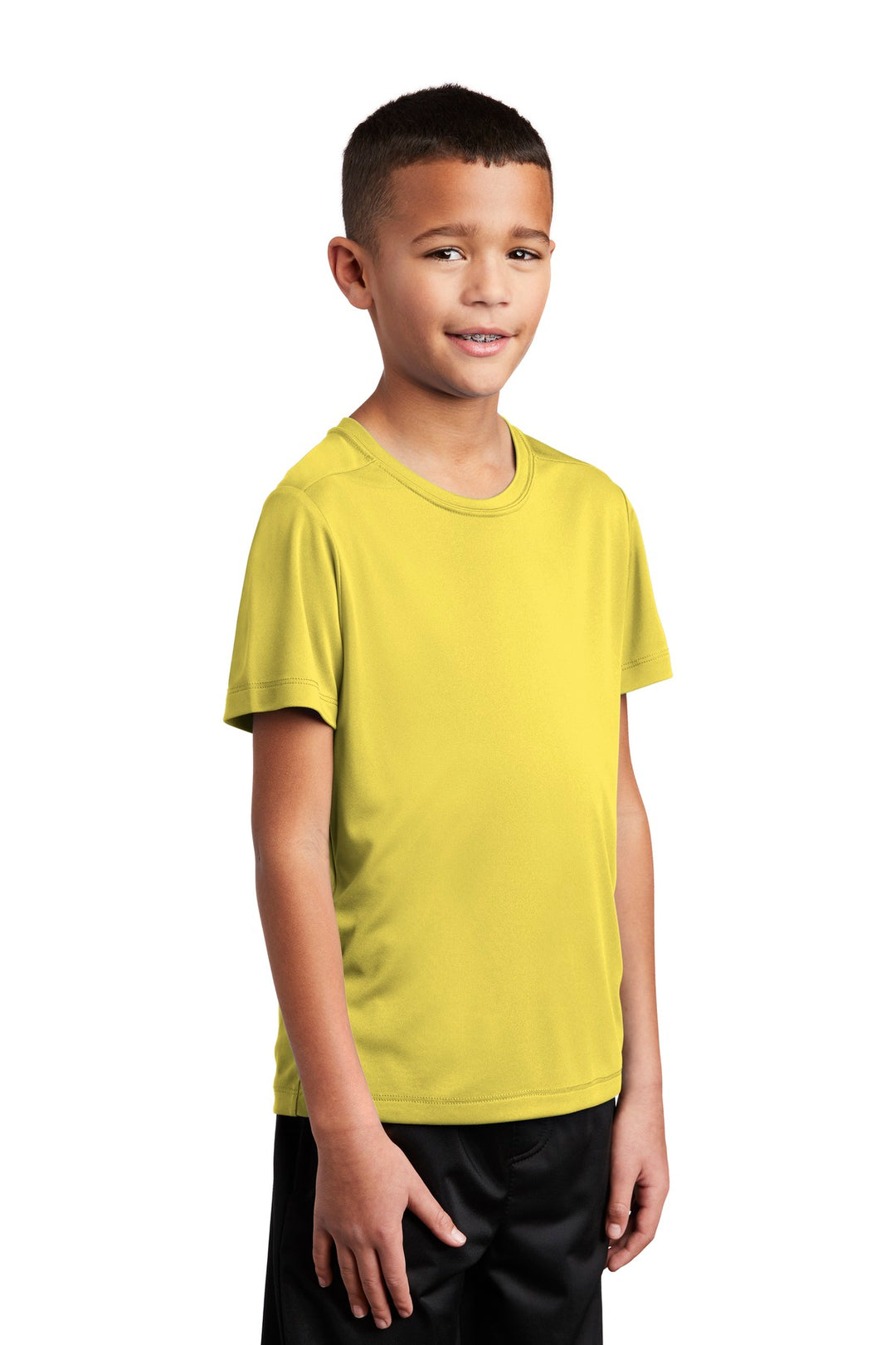 Yellow Sport-Tek Youth Posi-UV Pro Tee. YST420