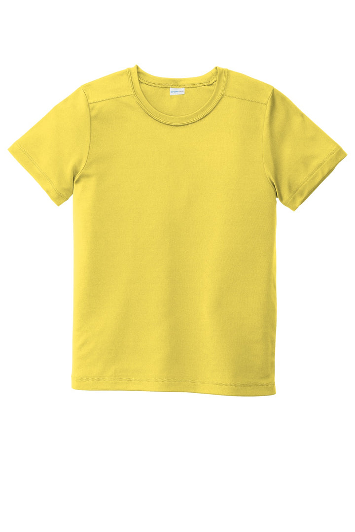 Yellow Sport-Tek Youth Posi-UV Pro Tee. YST420