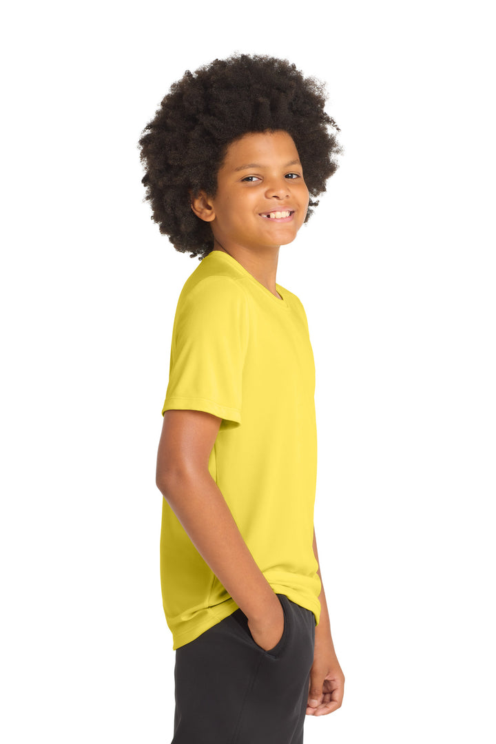 Yellow Sport-Tek Youth Posi-UV Pro Tee. YST420
