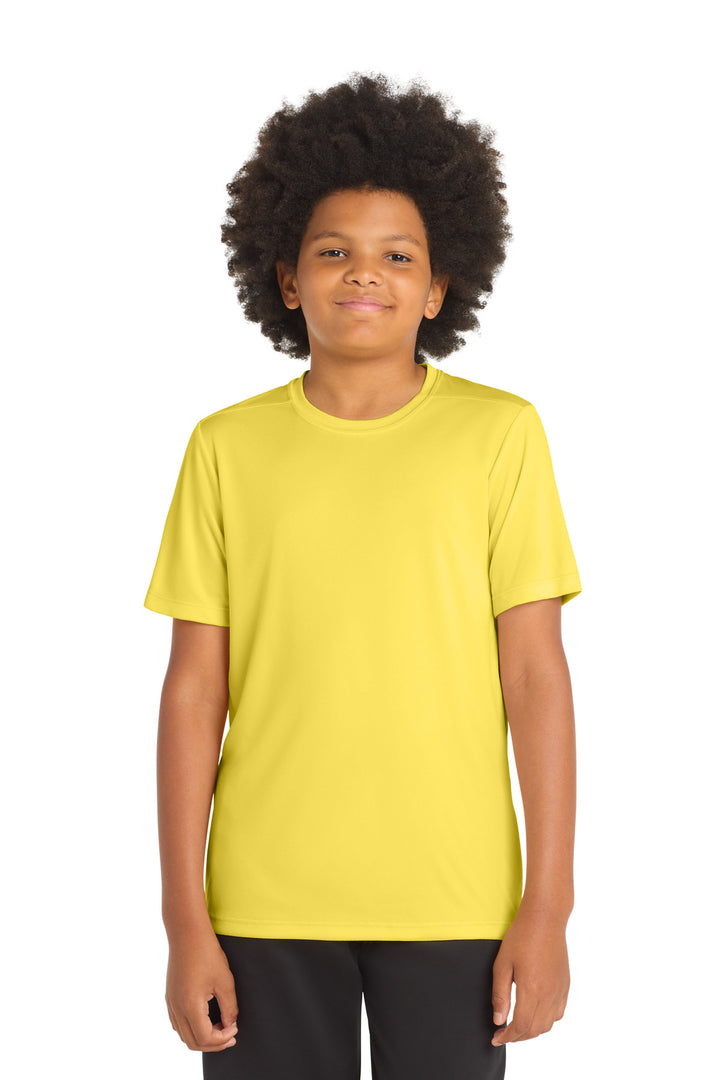 Yellow Sport-Tek Youth Posi-UV Pro Tee. YST420